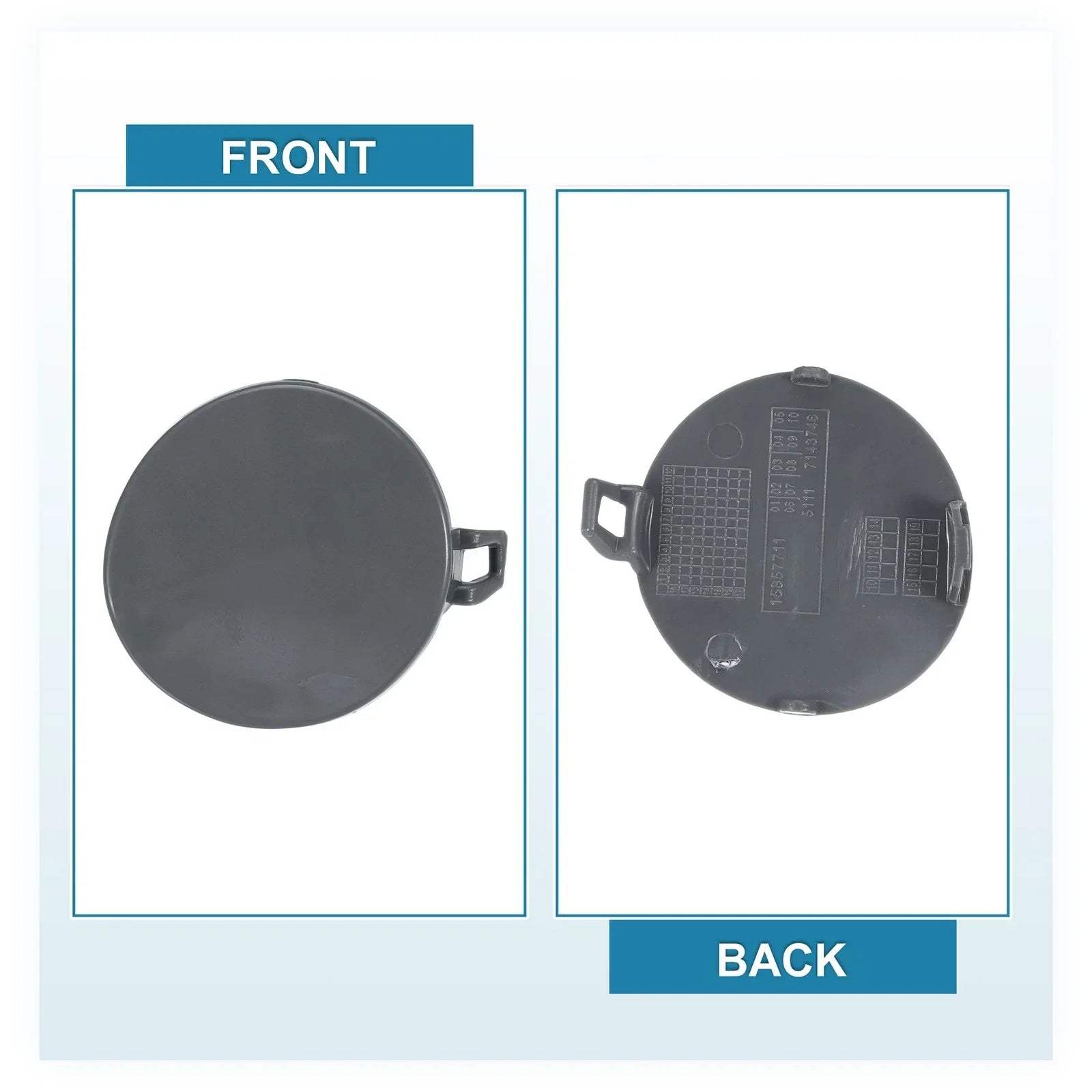 Car Front Bumper Tow Hook Cover for BMW Eye Lid Cap Gray