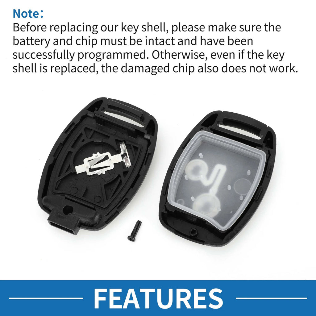 2X Keyless Entry Remote Key Fob Shell Case for Honda Civic (2006–2013)