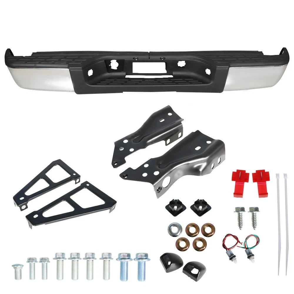 Chrome Rear Bumper Assembly for Chevy Silverado GMC Sierra 1500 (2007â2013)