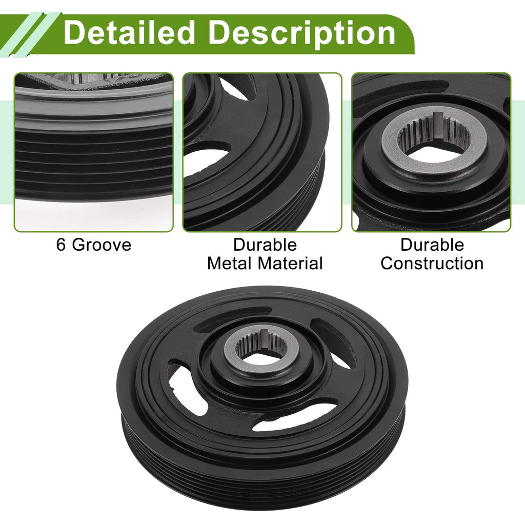 Engine Harmonic Balancer Crankshaft Pulley for Honda Pilot (2009–2020) No. 138105G0A01