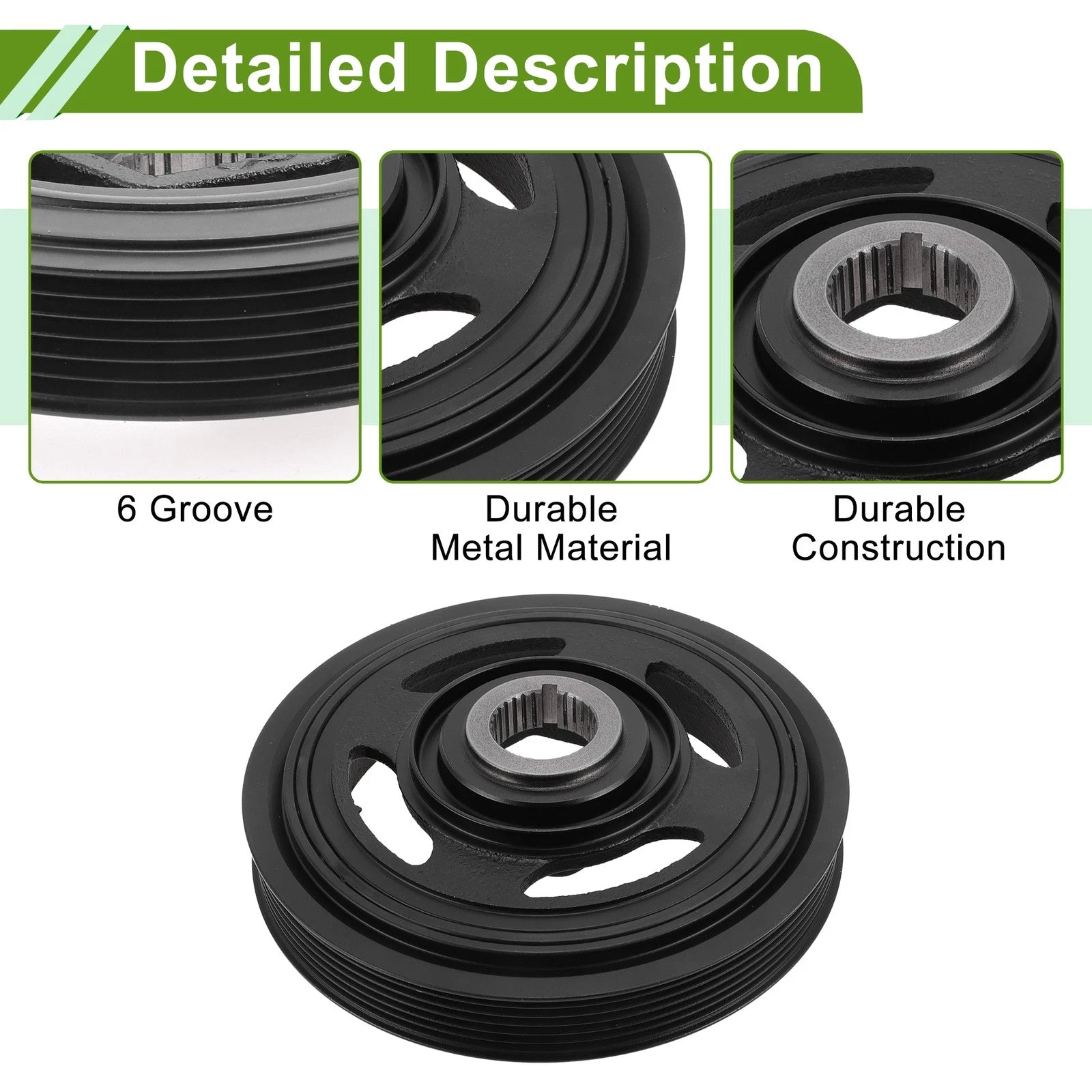 Engine Harmonic Balancer Crankshaft Pulley for Honda Pilot (2009–2020) No. 138105G0A01