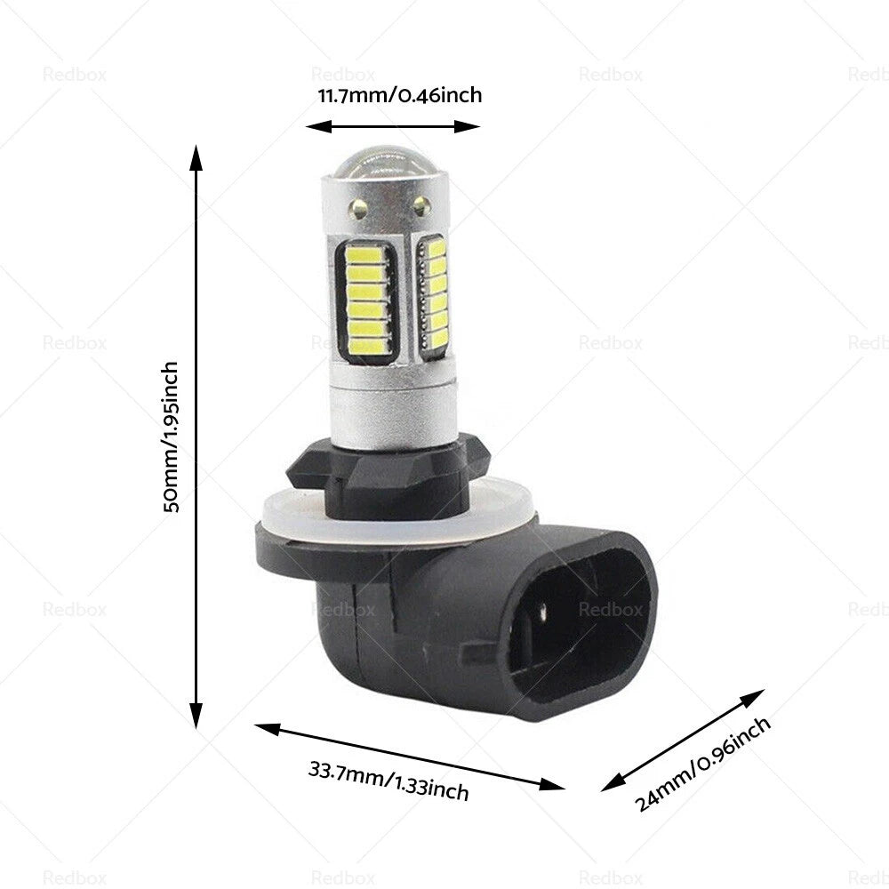 2X 881 H27 30W 6000K White LED Fog Light Bulb for Car SUV (Fits )