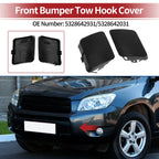 Set of 2 Front Tow Hook Cover Caps for Toyota RAV4 (2006–2008) No.5328642931 Black