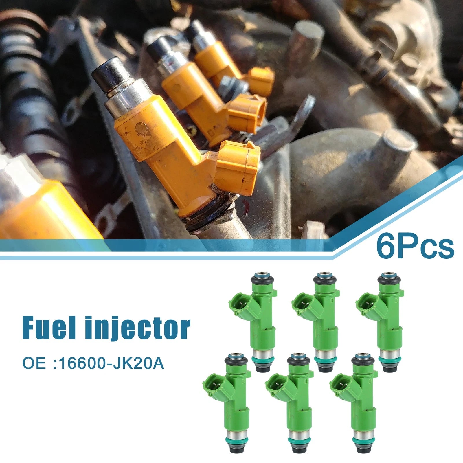 Set of 6 Fuel Injectors No. 16600JK20A for Nissan Pathfinder (2014–2020)