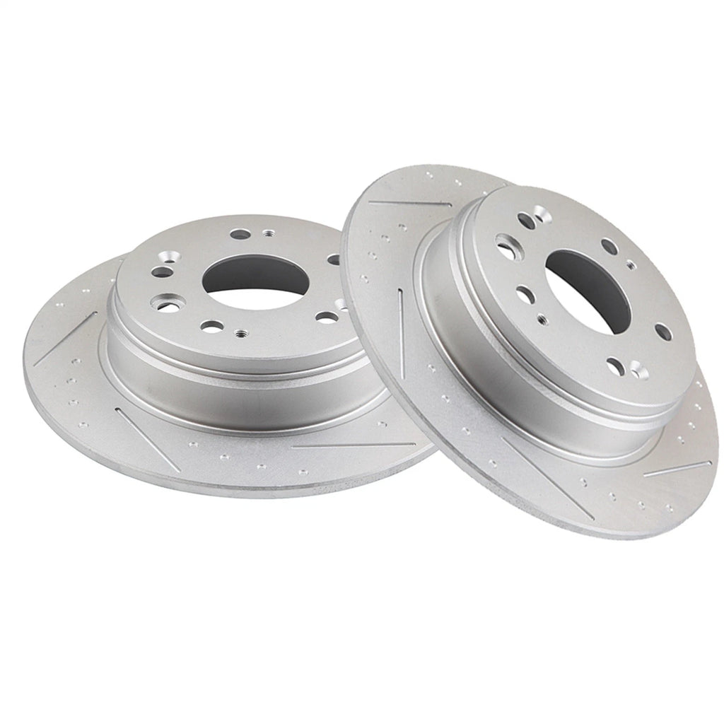 Set of 2 Slotted Rear Brake Rotors for Honda CR-V (2002–2004)