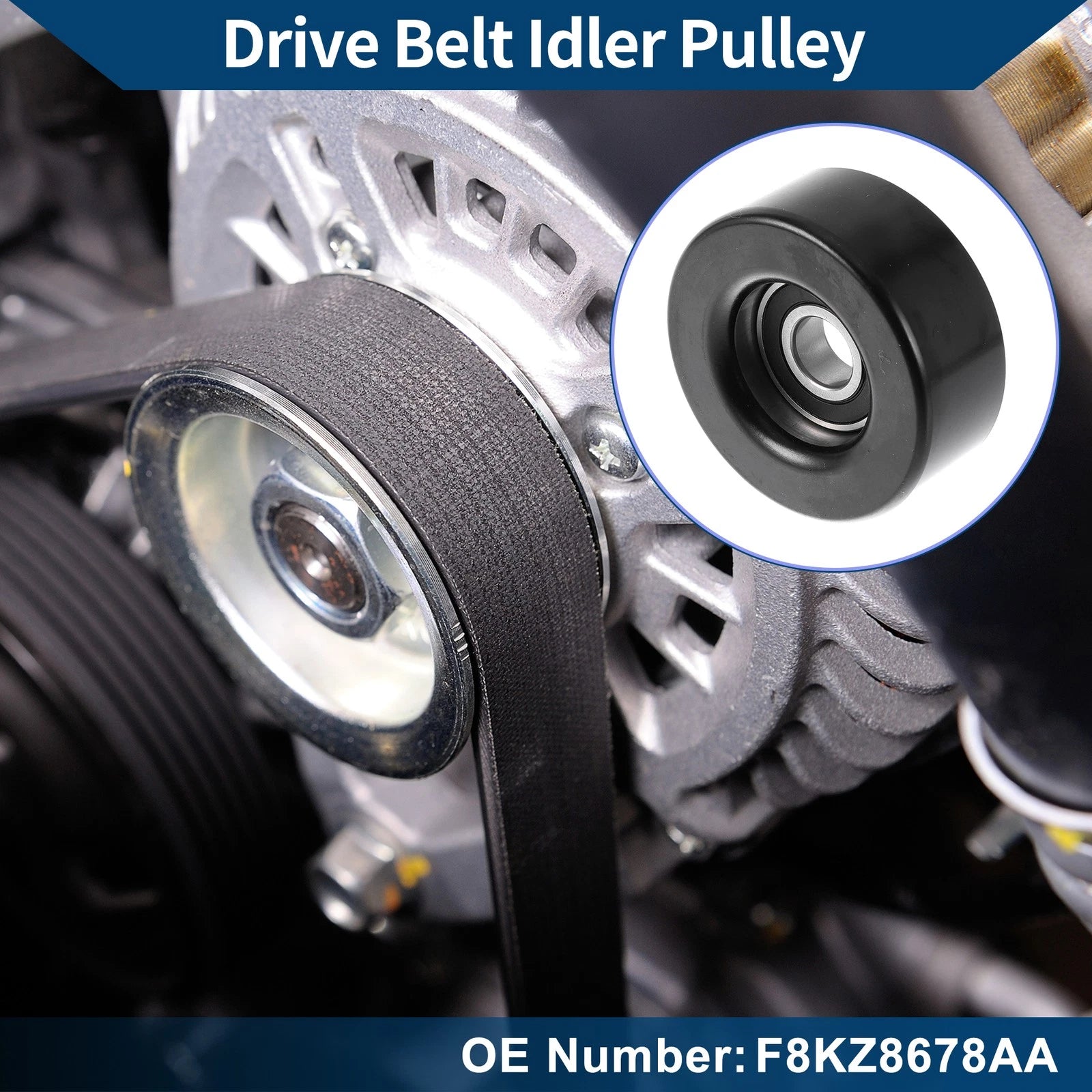 Drive Belt Idler Pulley for Ford Escort (1998–2003) No.F8KZ8678AA