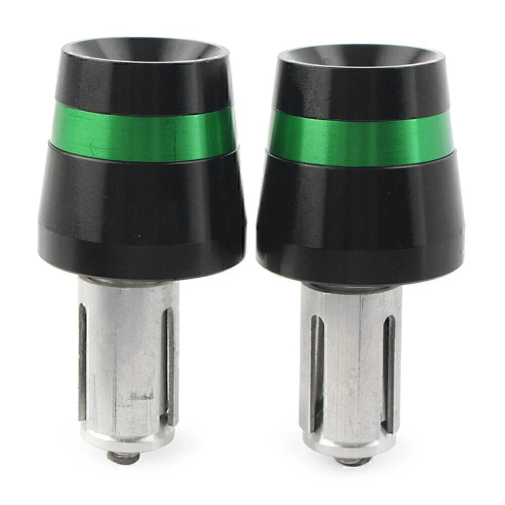 Green Handlebar Bar End Plugs for Honda CBR, CB, Yamaha YZ, YZF, Kawasaki