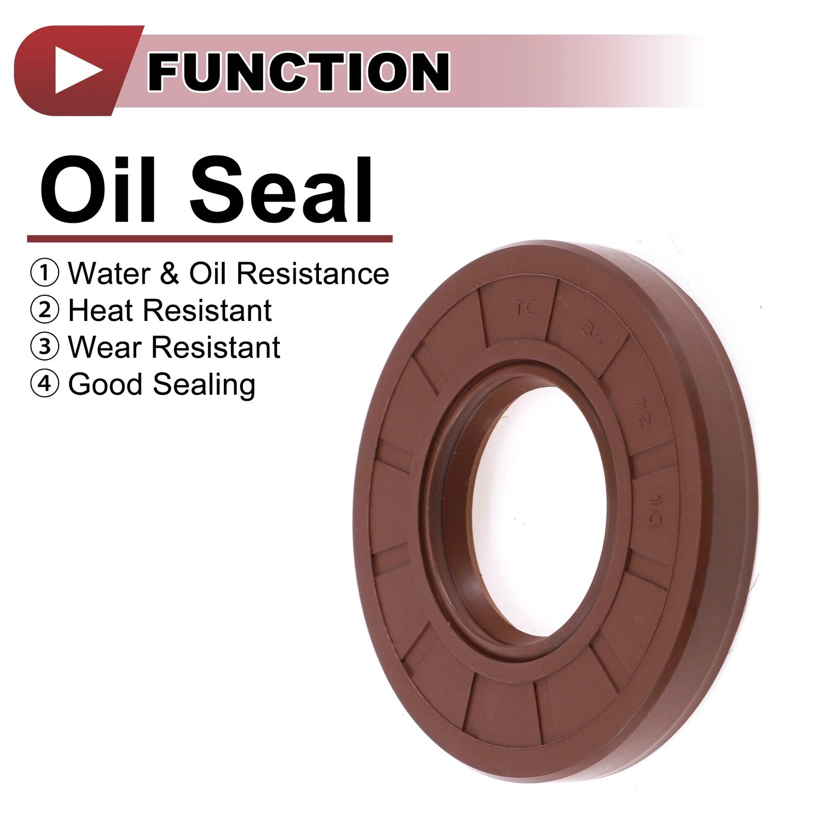 Set of 2 Oil Seal Rotary Shaft Seal FKM Rubber 35x72x10mm