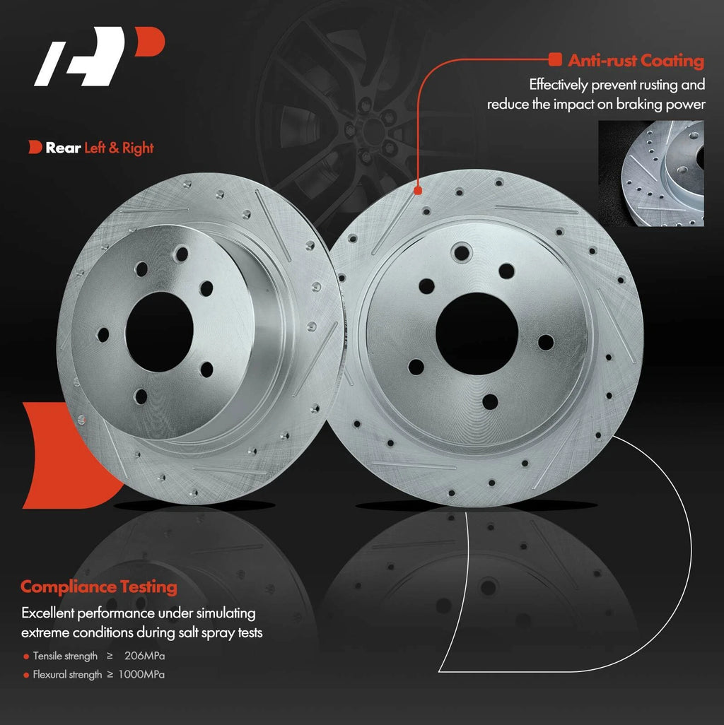 Rear Drilled Brake Rotors for Nissan Altima Maxima (2002–2023)