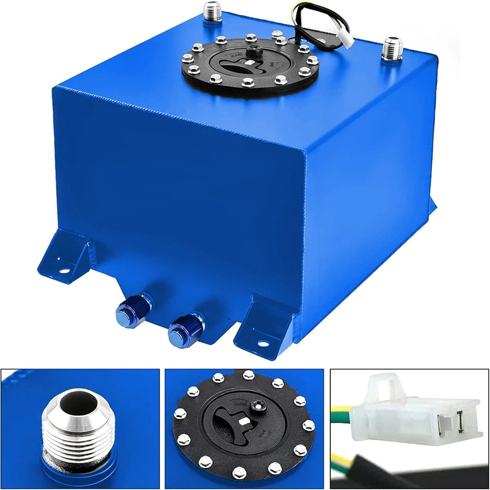 5 Gallon Aluminum Fuel Cell Gas Tank with Level Sender for Racing Drift Strip