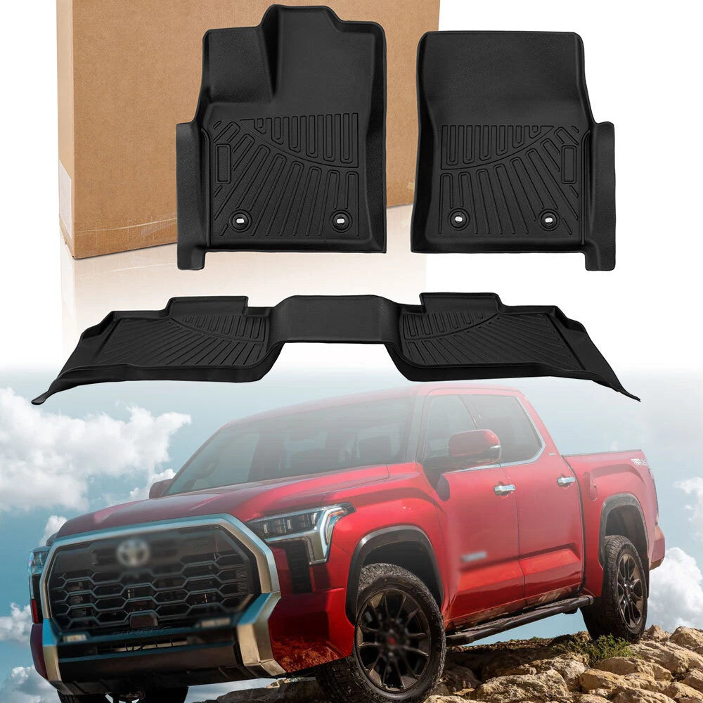 All-Weather Floor Mats Liners for Toyota Tundra CrewMax (2022–2025) TPE Rubber