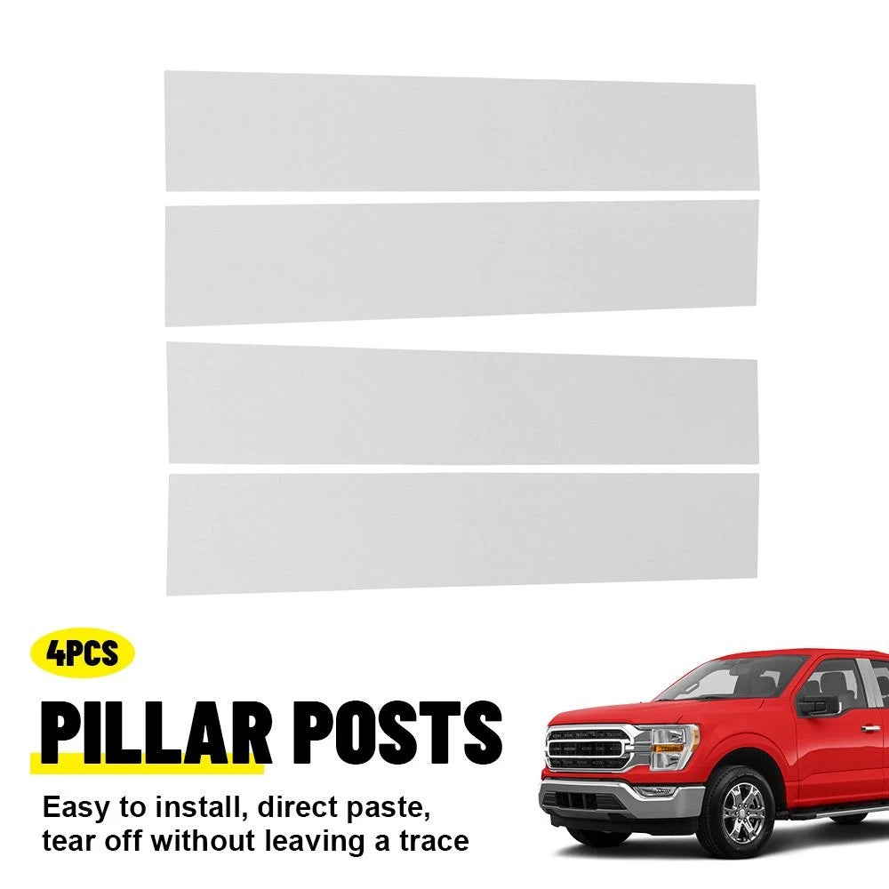 Set of 4 Chrome Pillar Post Window Cover Trim for Ford F-150 (2015–2021)