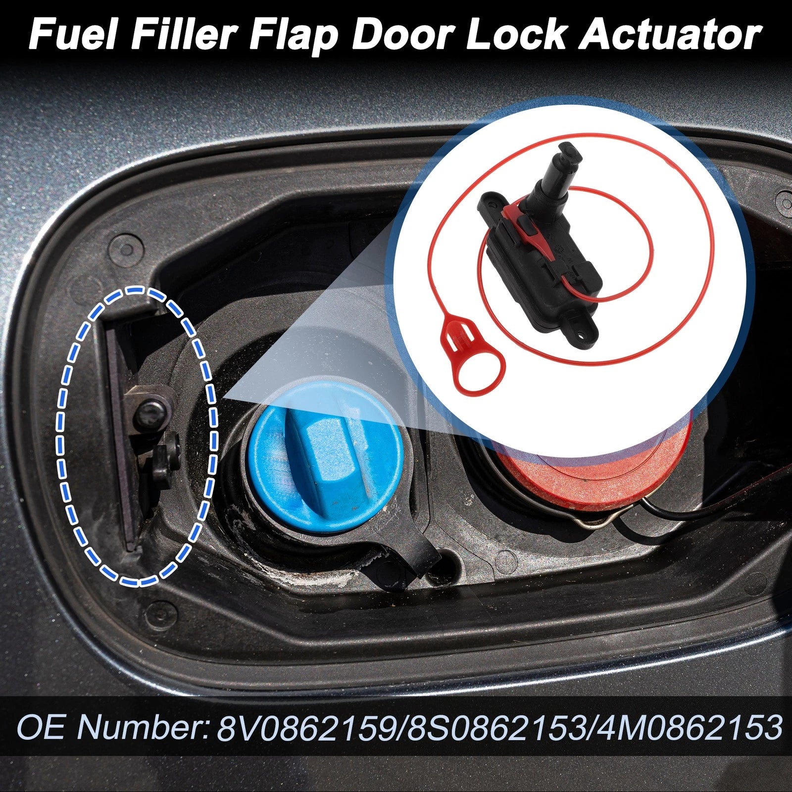 Fuel Filler Flap Door Latch Lock Actuator Motor for Audi A3 Sportback (2013–2020)