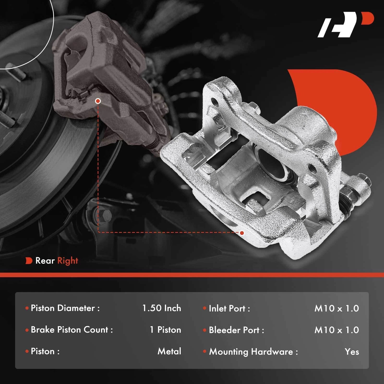Rear Right Brake Caliper for Kia Optima (2011–2016) Hyundai Azera
