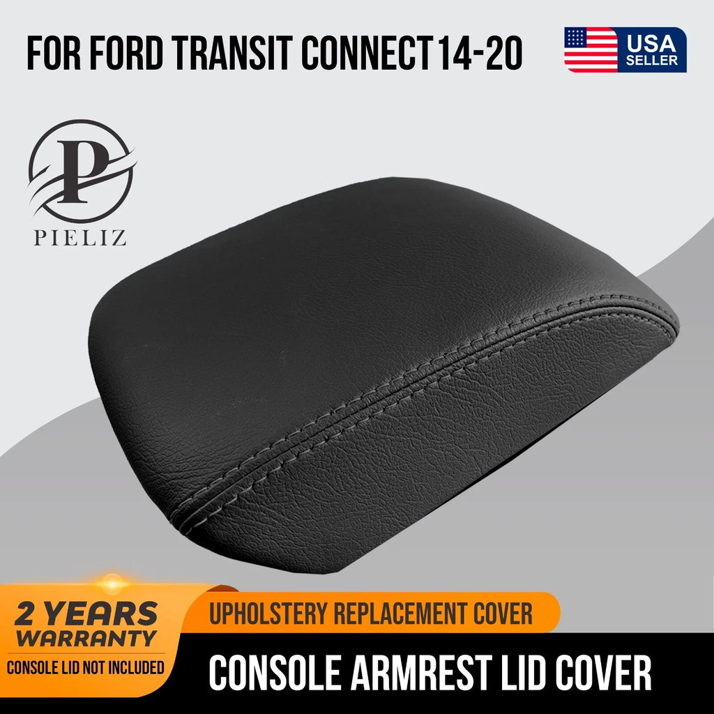 Armrest Cover for Ford Transit Connect (2014–2020) Black PU Leather