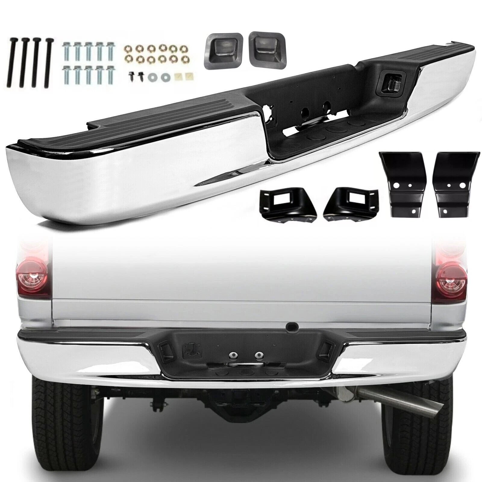 Rear Bumper Black Step for Dodge Ram 1500/2500/3500 (2002–2009)