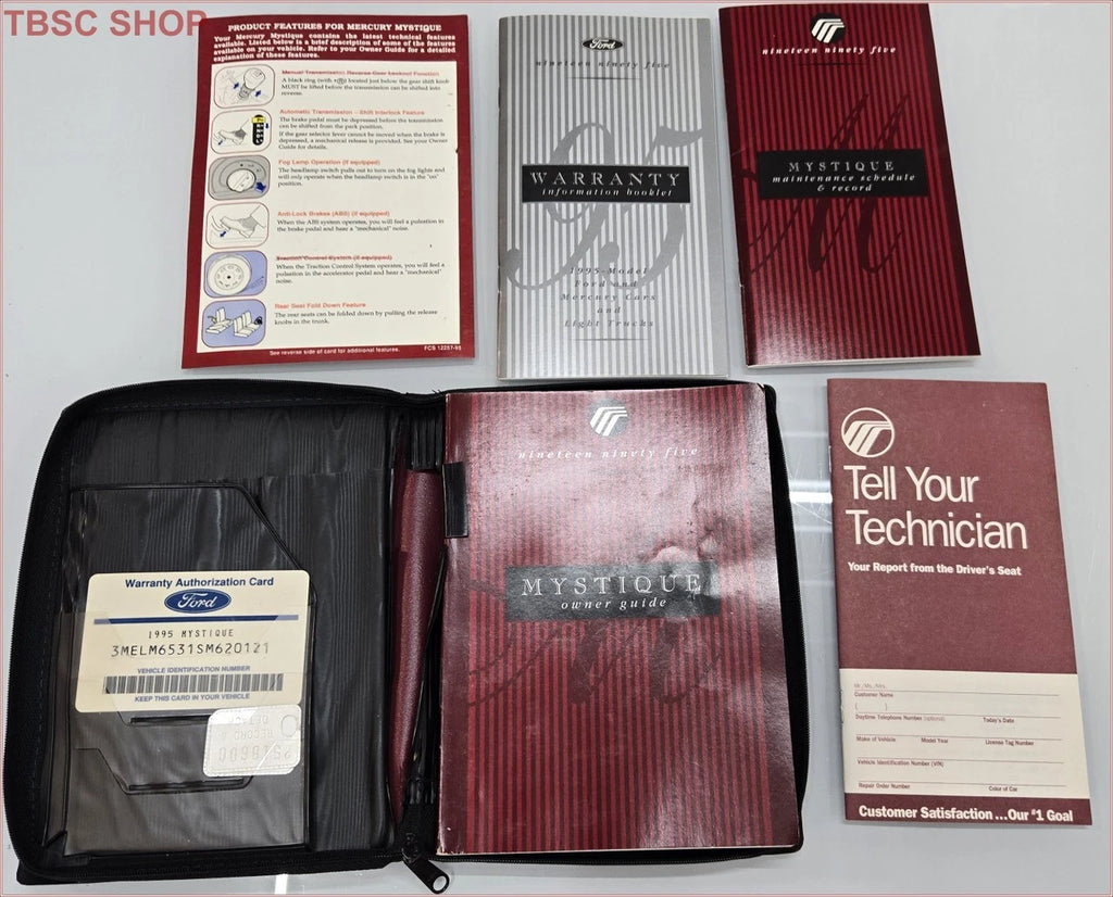 Owners Manual Collection with Case for Mercury Mystique (1995)