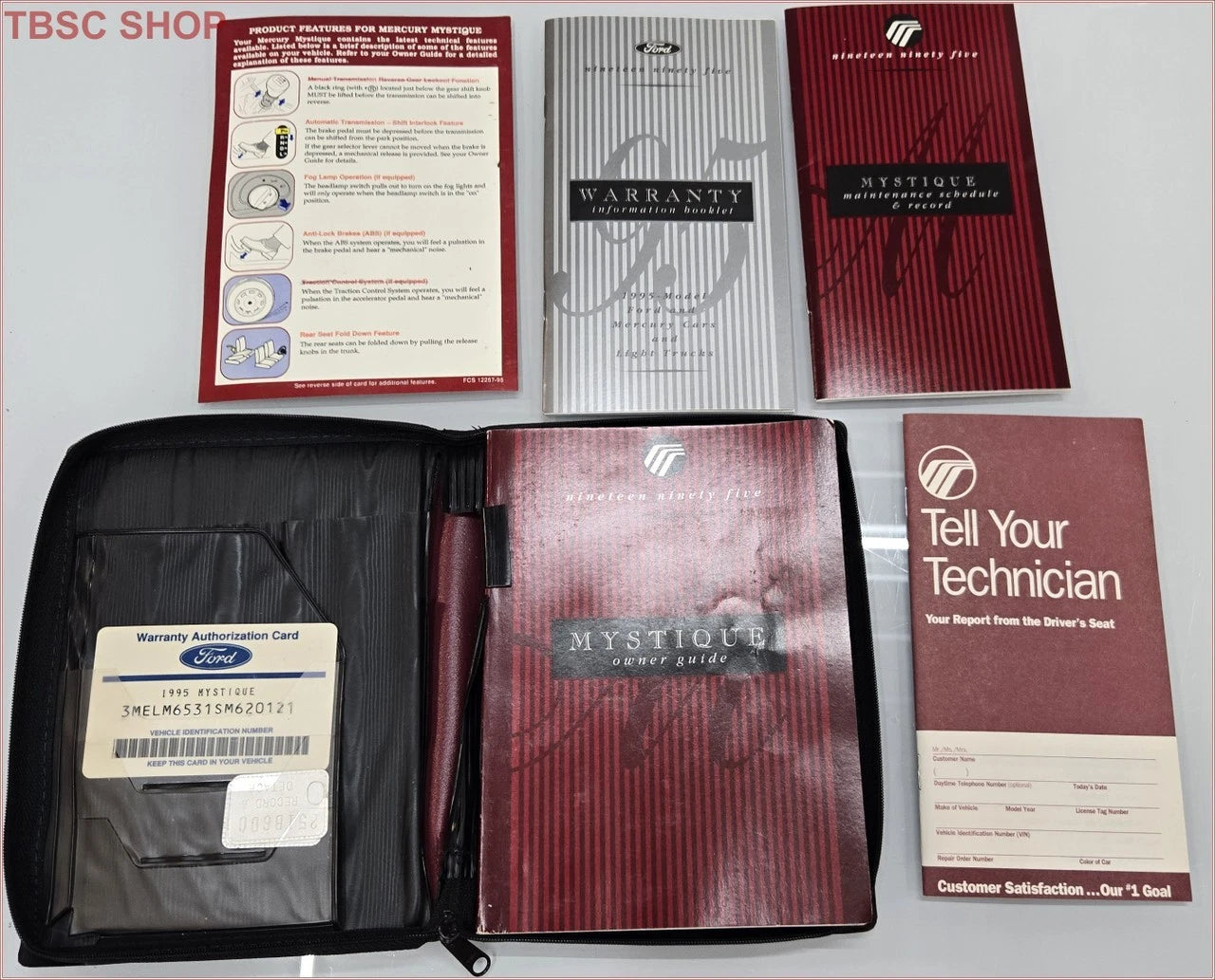 Owners Manual Collection with Case for Mercury Mystique (1995)