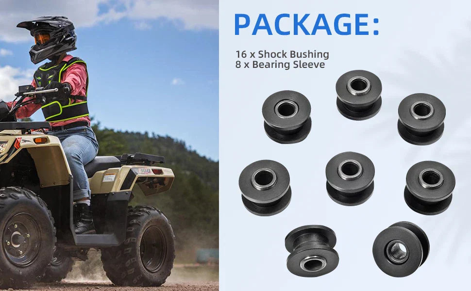 Shock Bushing & Bearing Sleeve Kits 4 x Absorber for Arctic Cat 300 (1998–2005)