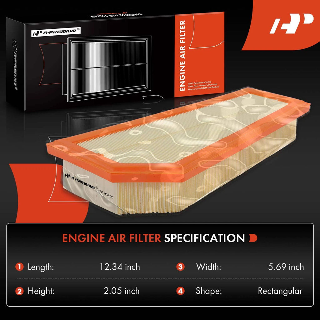 2X Engine Air Filter for Mercedes-Benz C250 SLK250 (2012-2015)