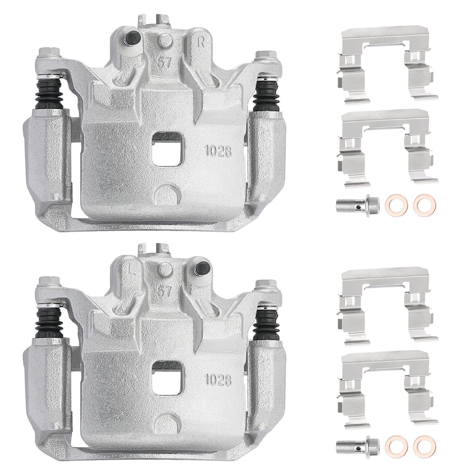 Front Pair Brake Calipers with Bracket for Nissan Sentra (2007–2019) 2.0L