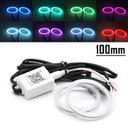 2X RGB COB LED Halo Rings Lamp Kit for Universal Cars (100MM)
