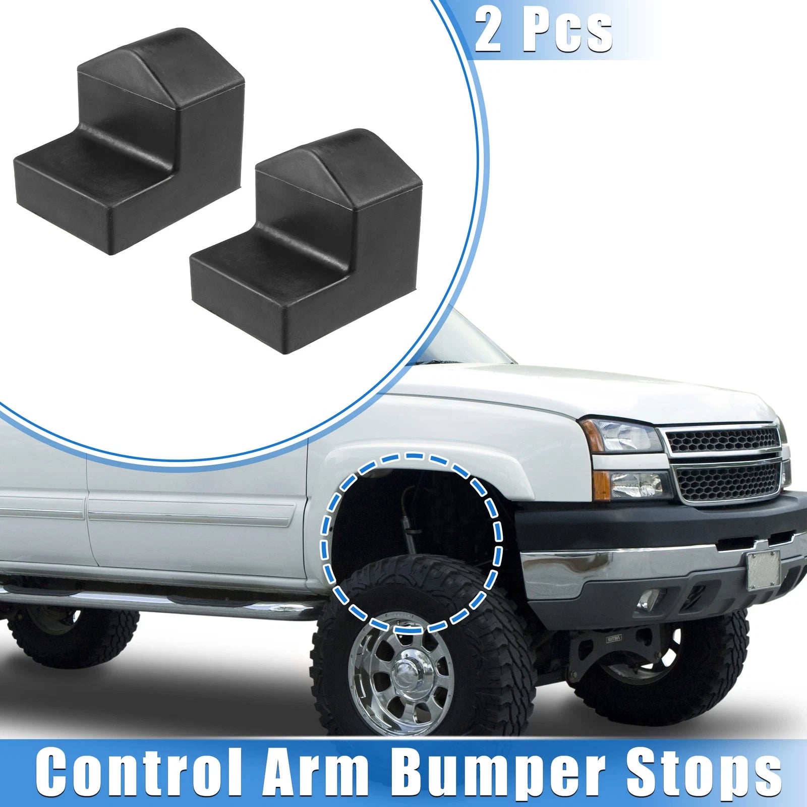 2 Pcs Front Lower Suspension Control Arm Bumper Stops for GMC Sierra 2500 (2007–2019)