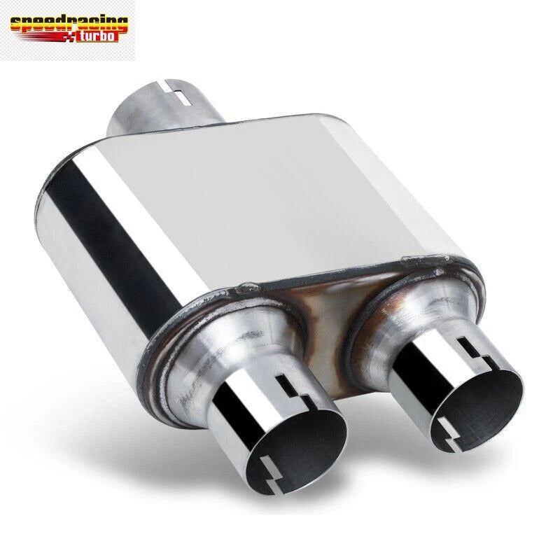 2.5" Center Inlet Dual Outlet Performance Exhaust Muffler for