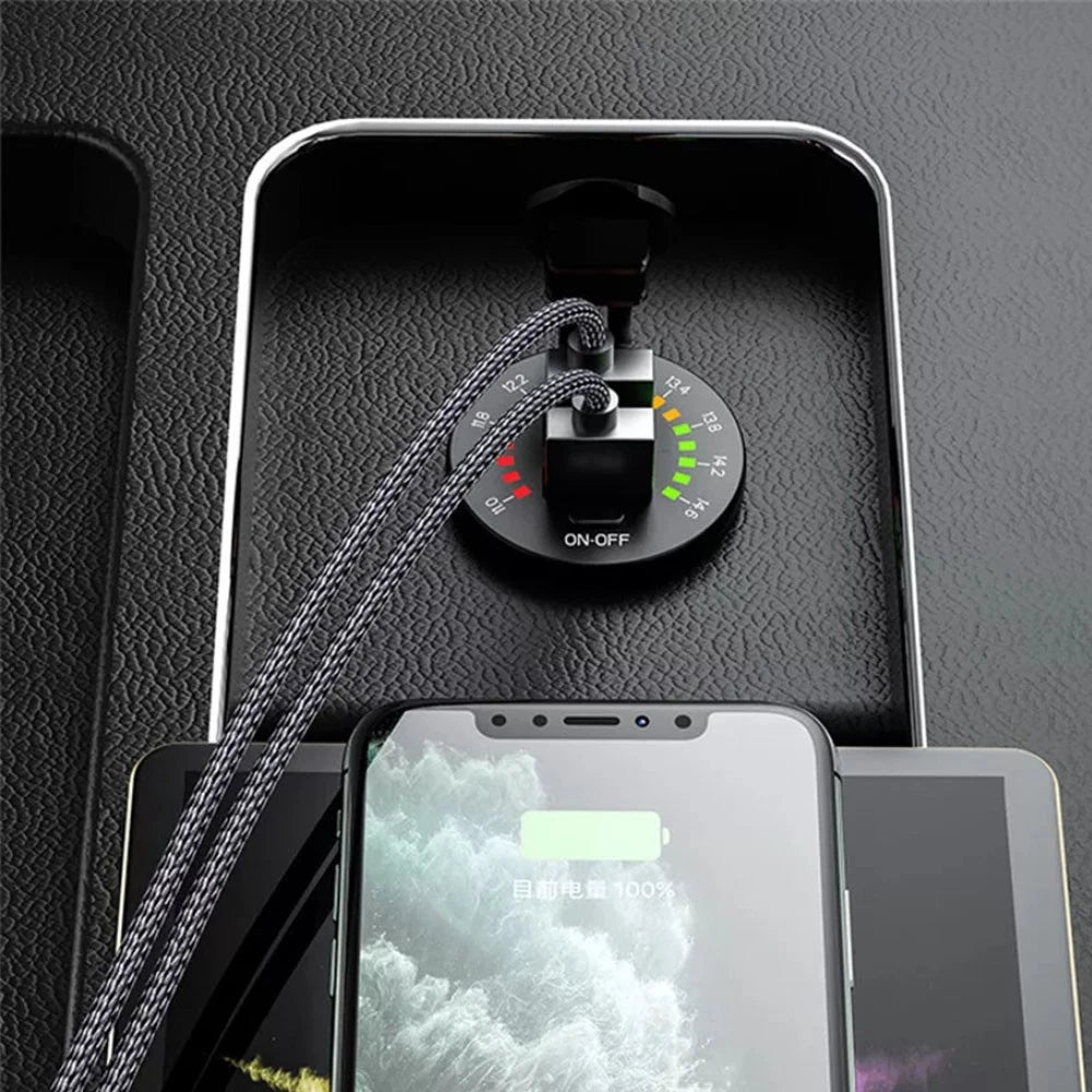 Fast Phone Charger Outlet QC3.0 PD Type-C USB with LED Voltmeter for SUV Boat