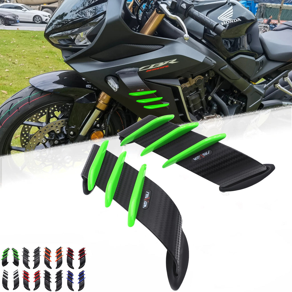 2X Green Motorcycle Side Winglet Air Deflector for Kawasaki