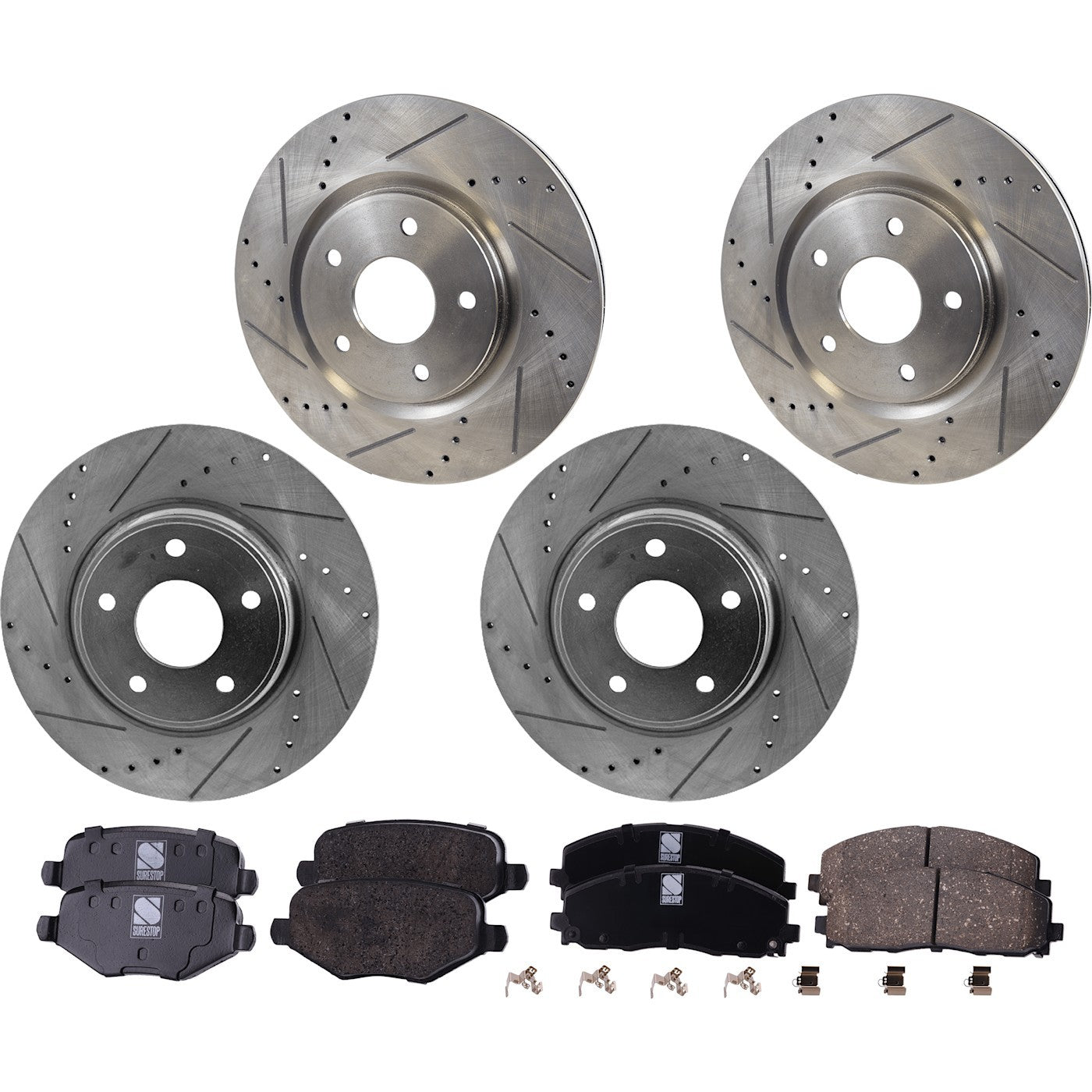 Brake Disc Rotors and Pads Kit for Volkswagen Routan (2013–2014)