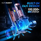 2X 9007 LED Headlight Bulbs for NOVSIGHT (High/Low Beam)