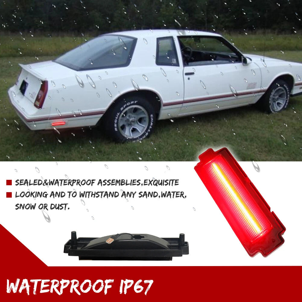 Smoked Red LED Rear Bumper Side Marker Lights for Chevy Monte Carlo SS (1981–1988)