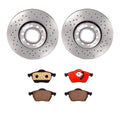 Brembo Front Brake Kit for Audi A4 Quattro (Drilled Xtra Disc Rotors, Ceramic Pads)