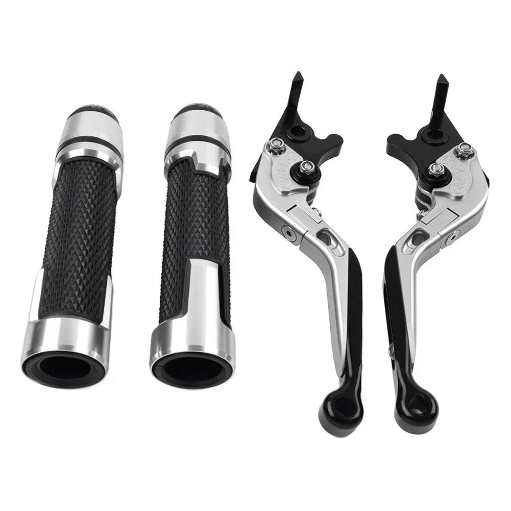 Silver Extendable Brake Clutch Lever Grip Set for Ducati Panigale (2016-2020)