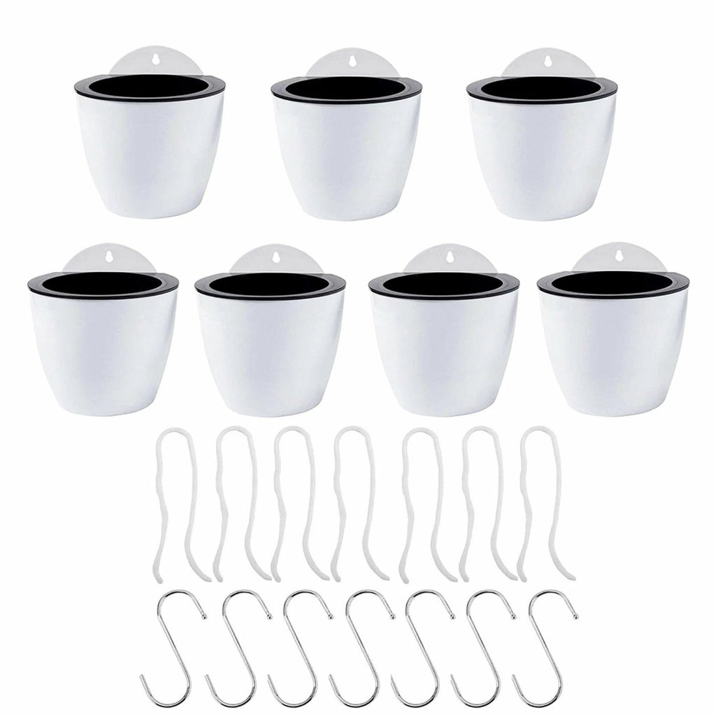 Set of 7 Self-Watering Wall Hanging Flower Pots