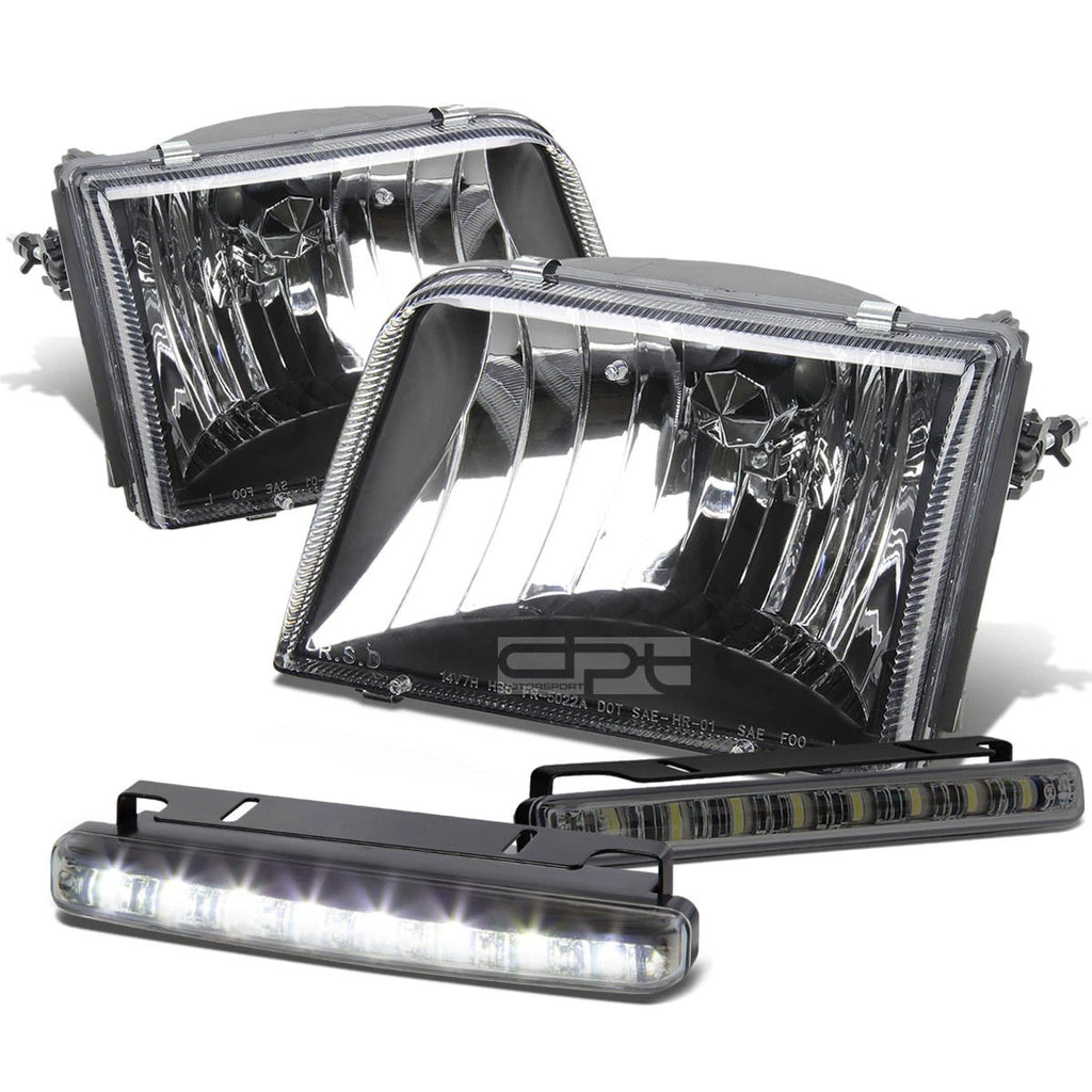 LED Fog Light Kit for Ford Ranger (1993–1997) - Black Housing Crystal Lens