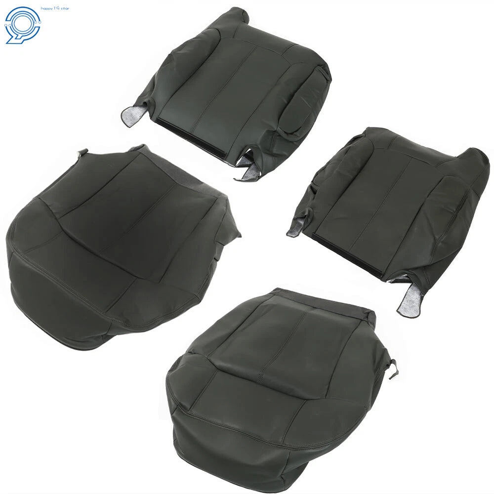 Set of 2 Seat Covers for Chevy Silverado & GMC Sierra (1999-2002) Graphite Leather