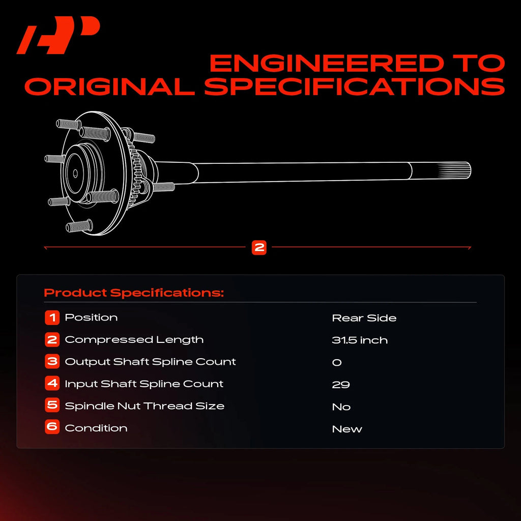 Rear CV Axle Assembly for Jeep Liberty (2009–2012) Dodge Nitro (2009–2011)