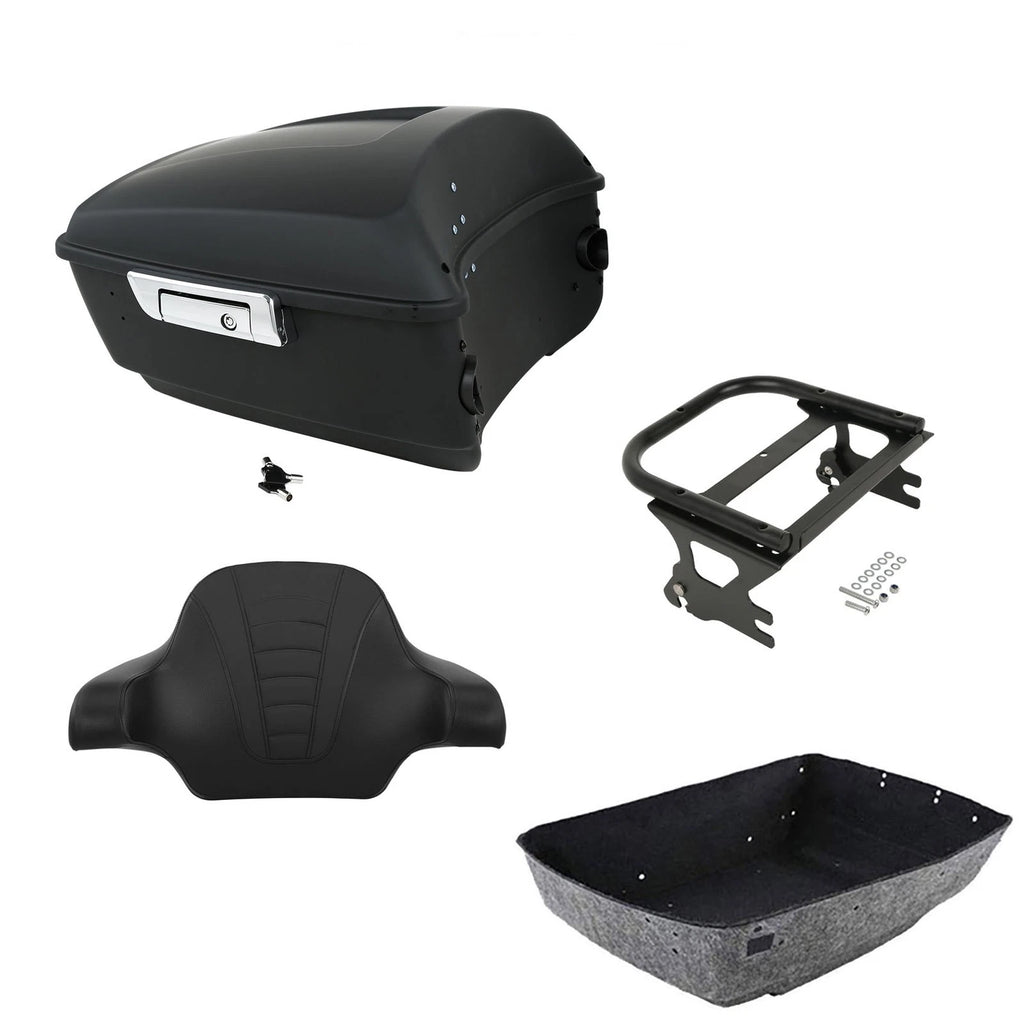 Matte Black Trunk Luggage Backrest Mount Rack for Harley Touring (1997–2008)
