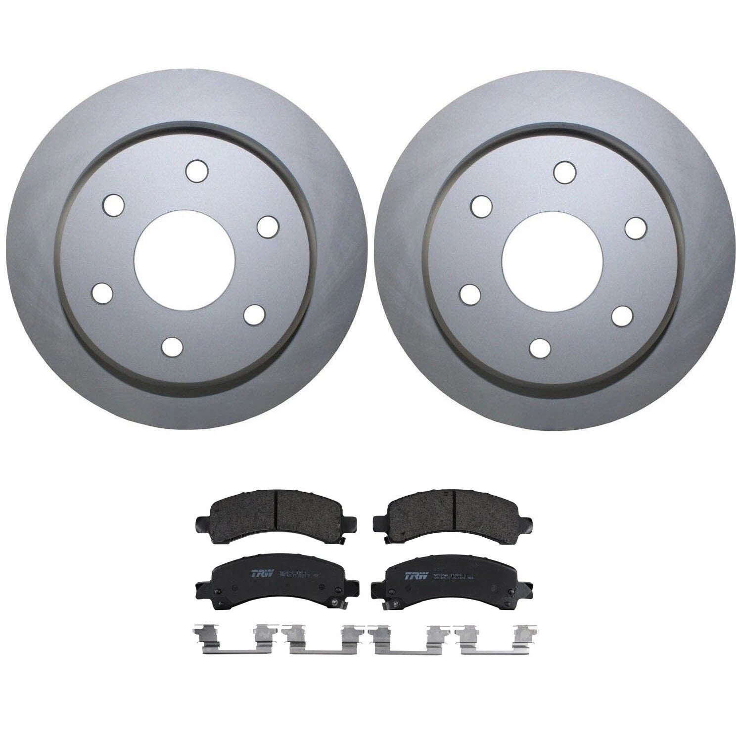 Rear Brake Kit 330mm Disc Rotors & TRW Pro Ceramic Pads for Cadillac Chevy GMC