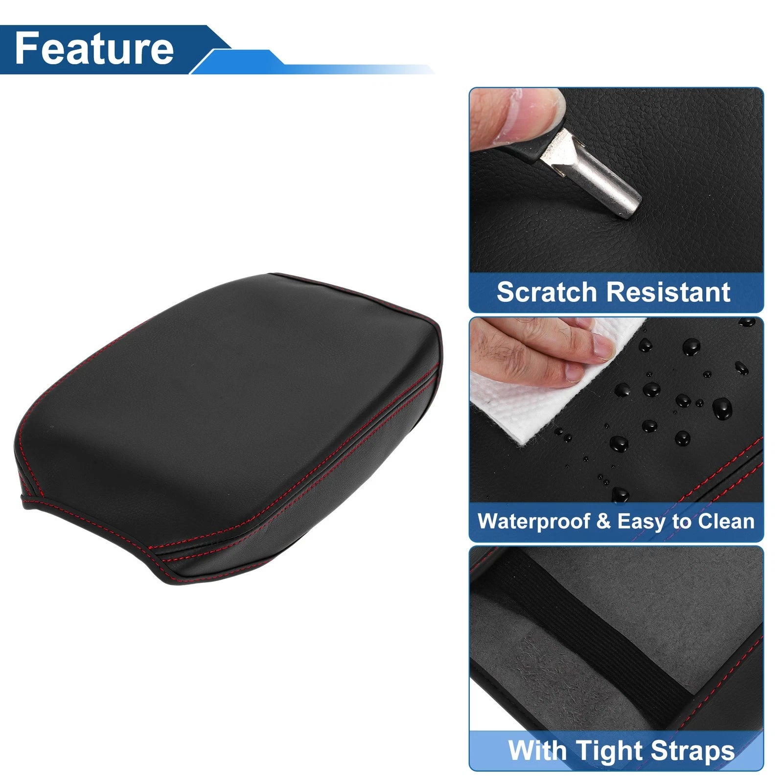 Armrest Cover for Audi Q5 FY (2017–2024) Anti-Scratch Black Red