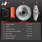 Front Side Drilled Brake Rotors for Ford Focus (2000–2004)