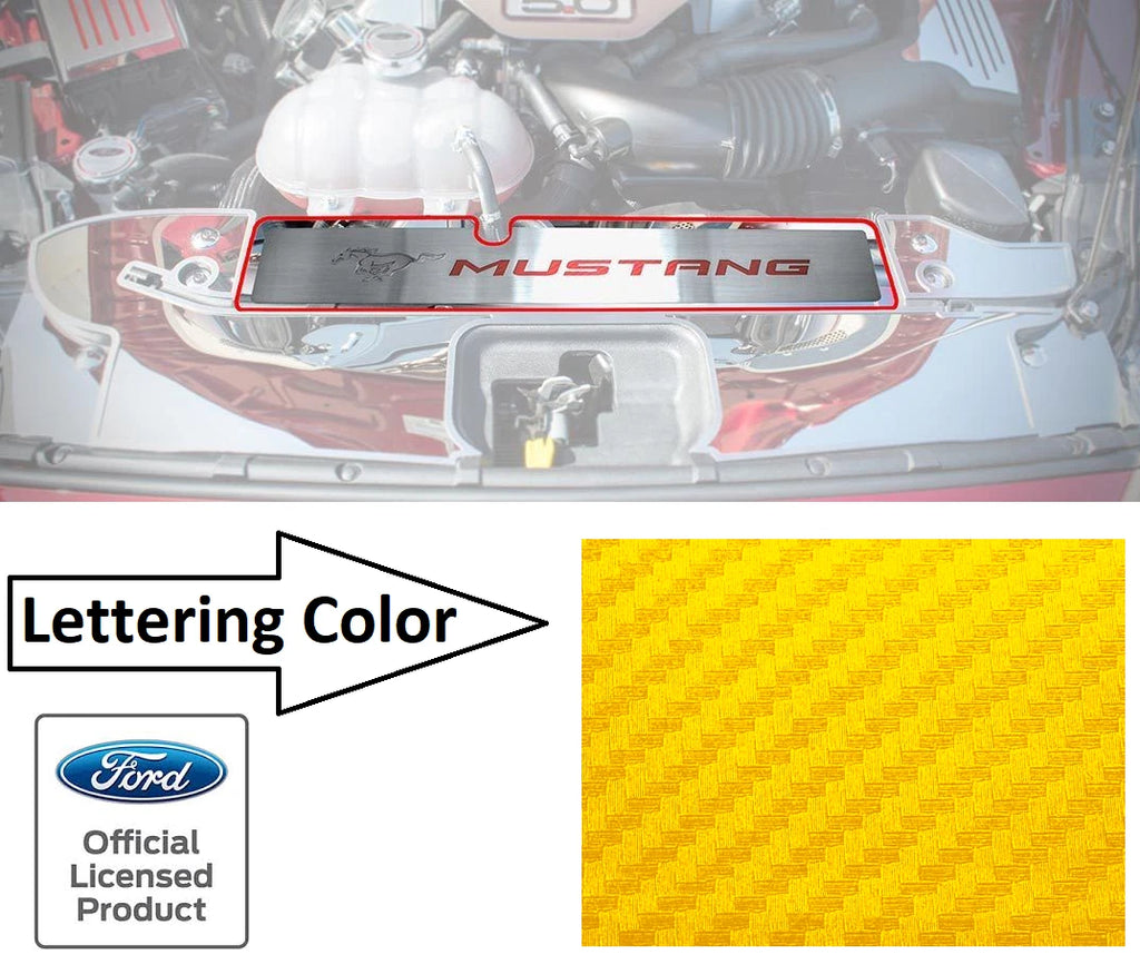 Radiator Cover Plate Yellow Carbon Fiber for 2015–2017 Ford Mustang GT