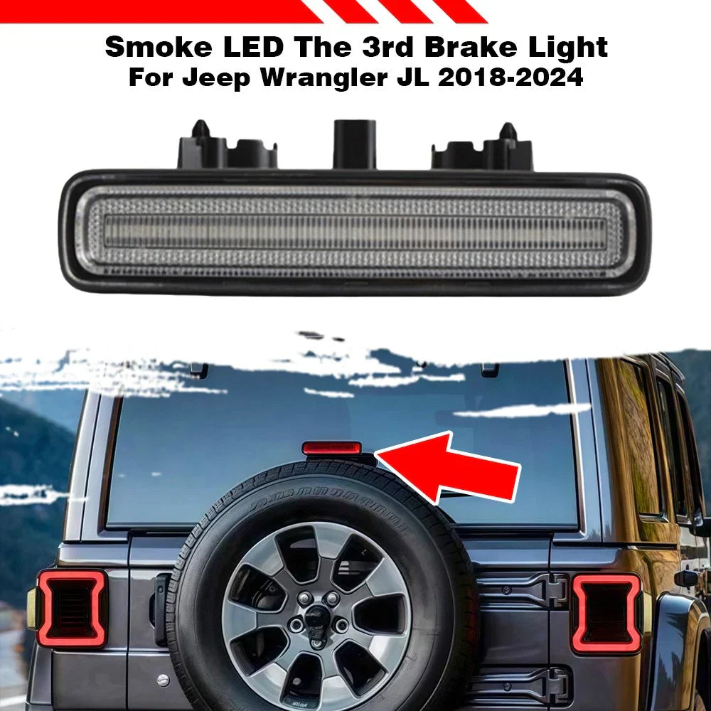 1x Red LED The 3rd Third Center Brake Light for Jeep Wrangler JL (2018–2024)