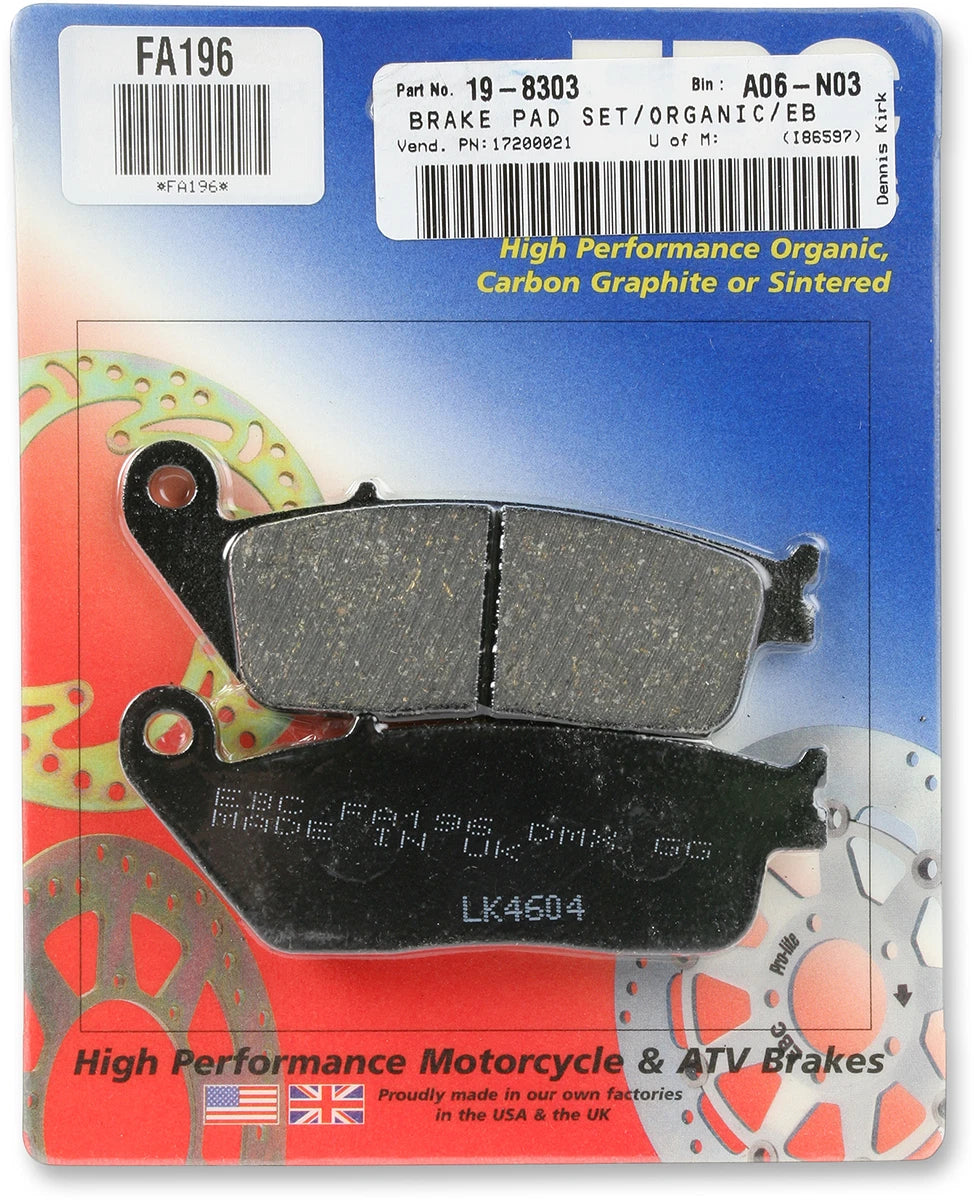 EBC Organic Brake Pads FA196 for