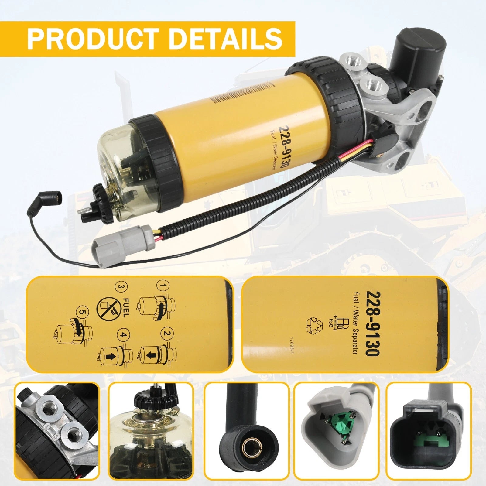 Fuel Pump & Filter Assembly for CAT 3054 3046 Loader