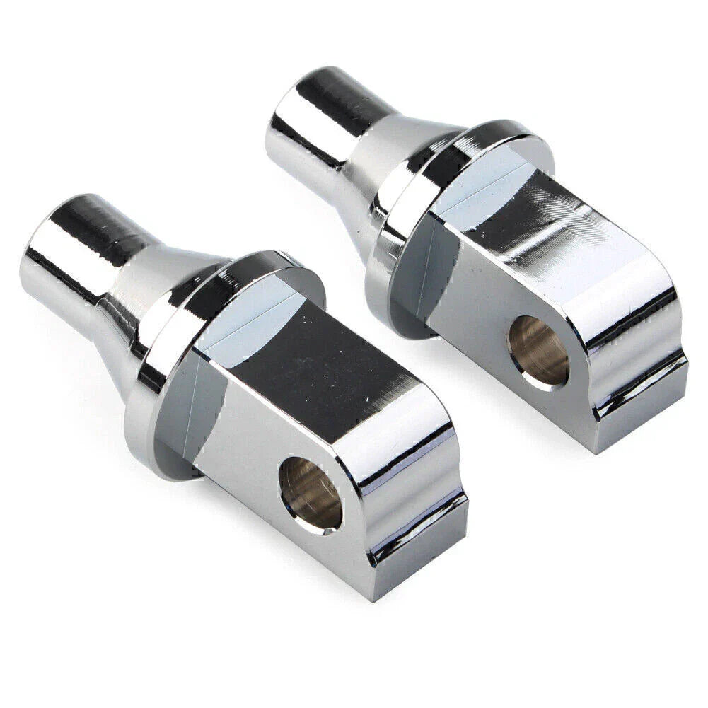 Chrome Front/Rear Tapered Foot Peg Adapters for Yamaha, Honda, VTX, Suzuki