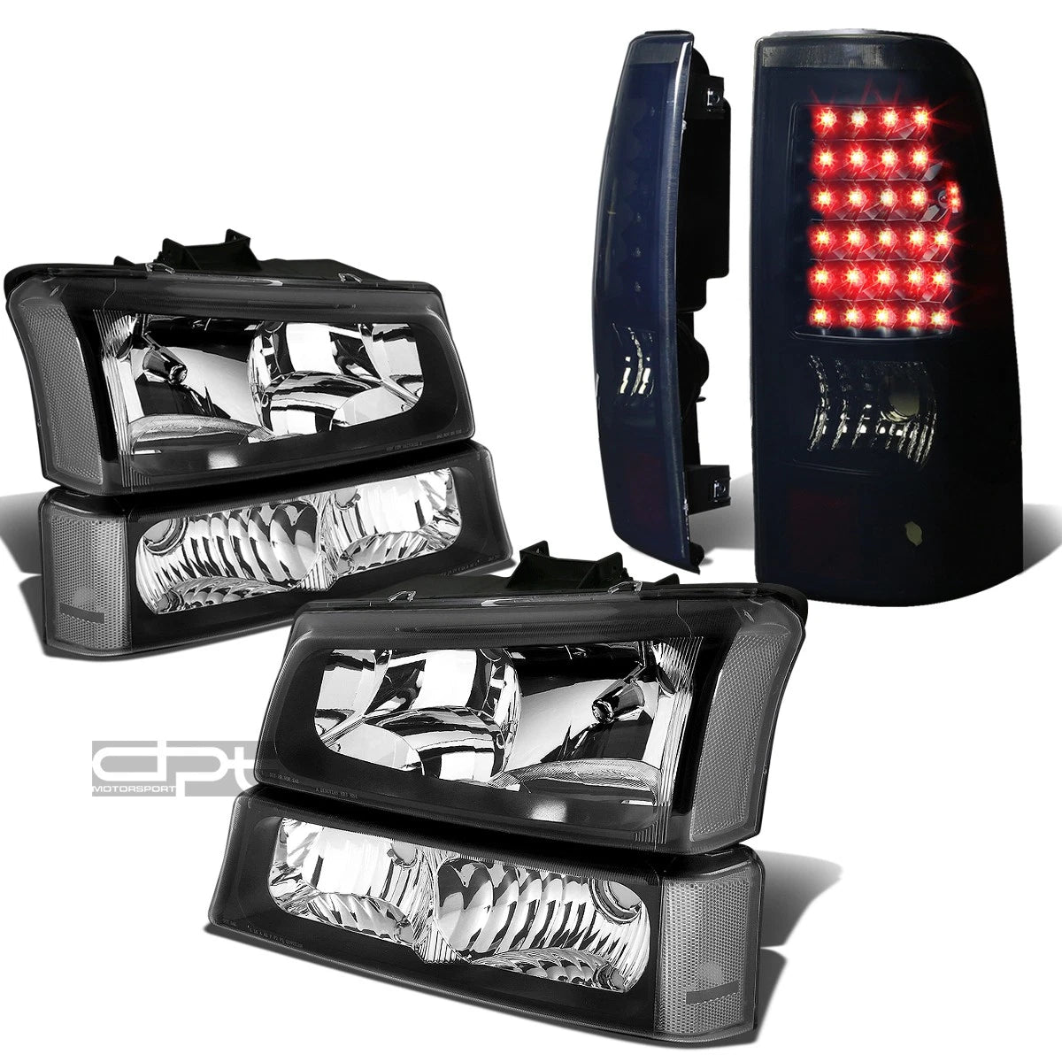Headlight, Bumper & Smoked LED Tail Light Kit for Silverado (2003–2007)