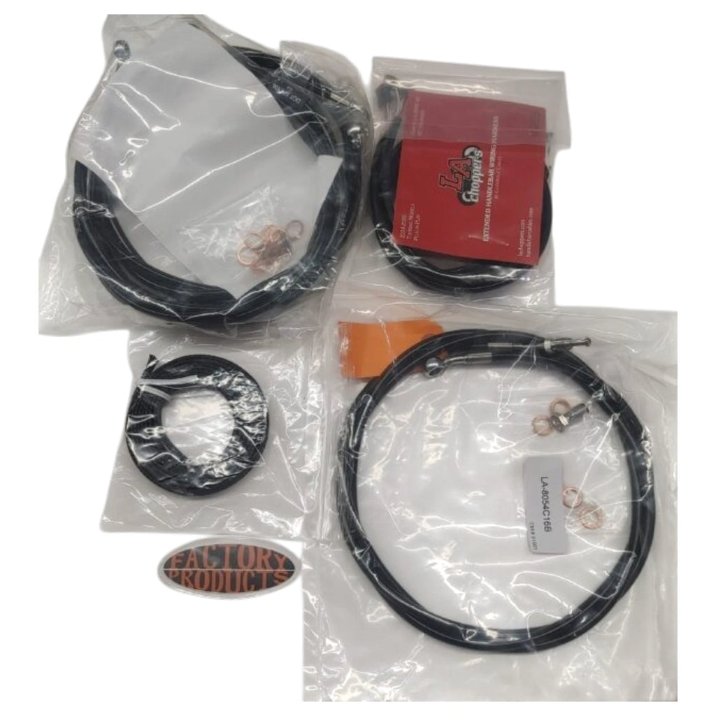 LA Choppers Cable Kit for Harley Touring (2015–2020) LA-8054KT3-16B Black